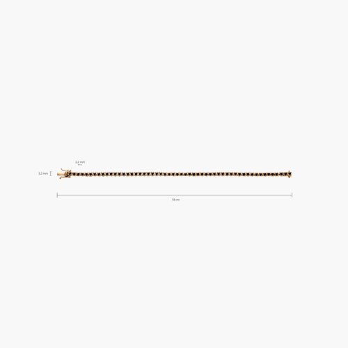 Bransoletka tenisowa Luminy 3,2mm: złoto, czarne diamenty